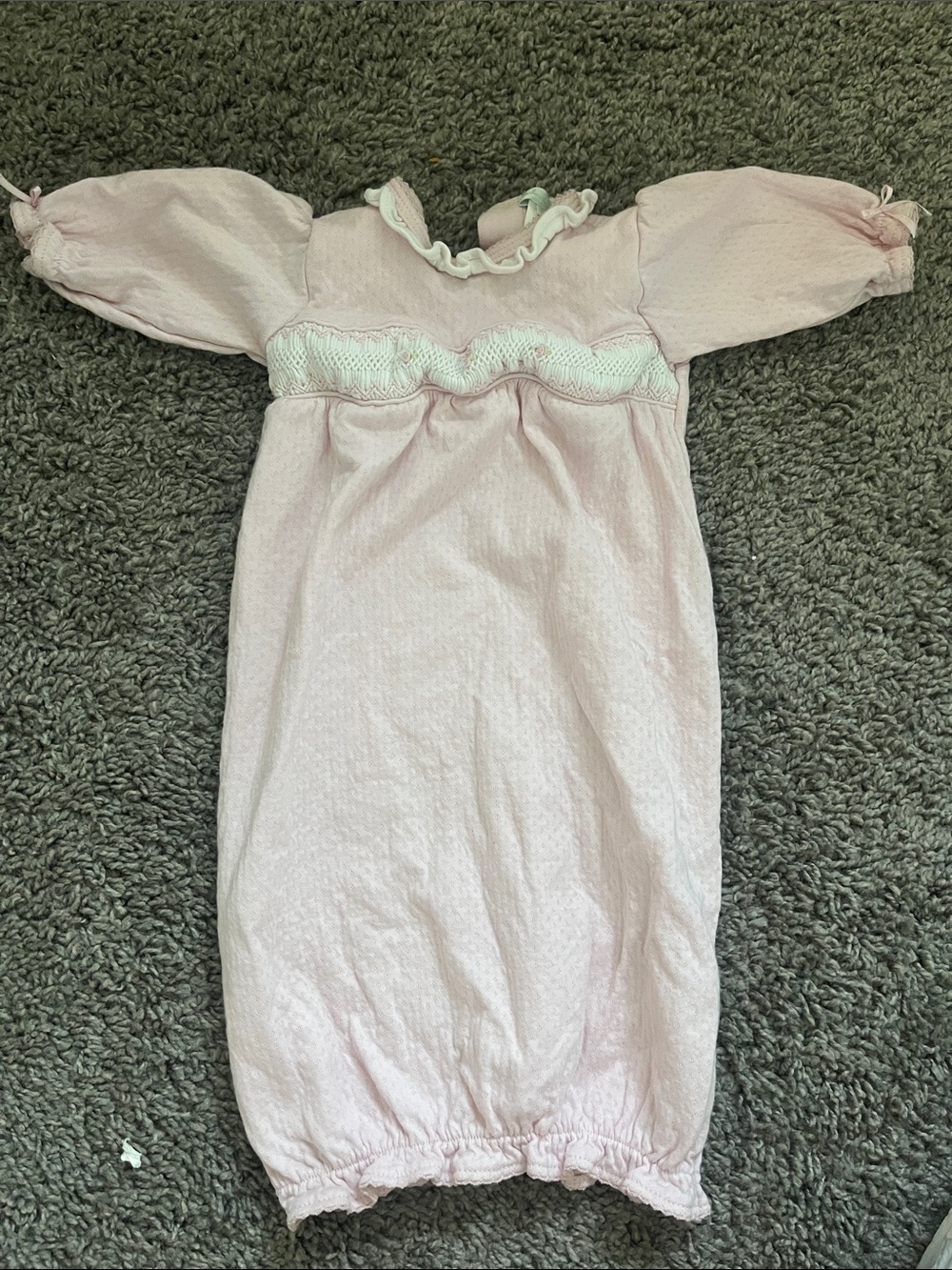 Baby threads smocked gown
